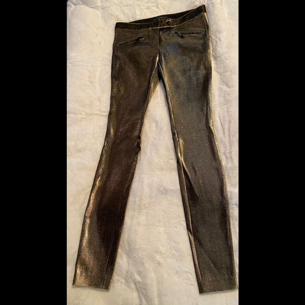Barbara Bui Gold Jersey Lurex skinny pants-EUC - Picture 2 of 14